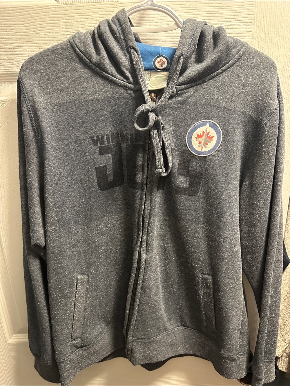 Winnipeg Jets Gray Zip-Up Hoodie Jacket
